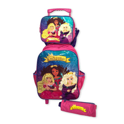 Kit Mochila Infantil Escolar com 3 peças Princesas Rosa