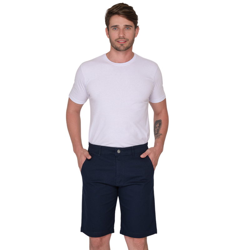 Bermuda Masculina Sarja Azul Marinho