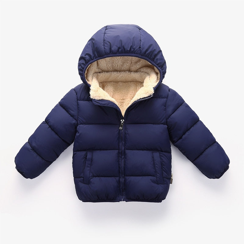 Jaqueta Puffer Infantil Flanelado Azul Marinho - Store Sgt