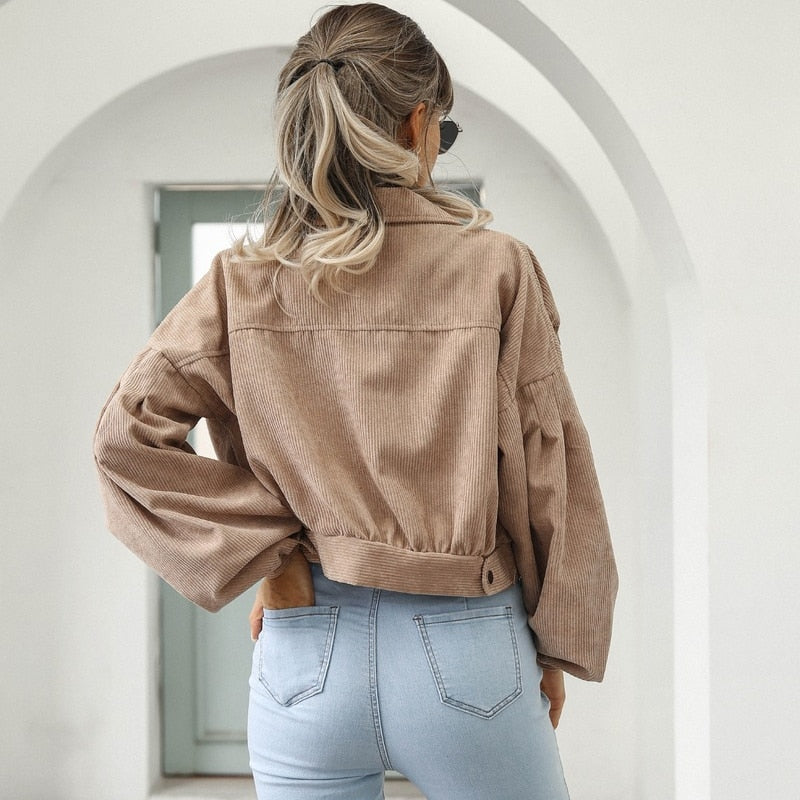 Jaqueta Bomber Cropped Veludado