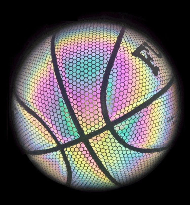 Kiboule Bola de basquete refletiva resistente ao desgaste legal brilhante  brilhante colorida para adultos
